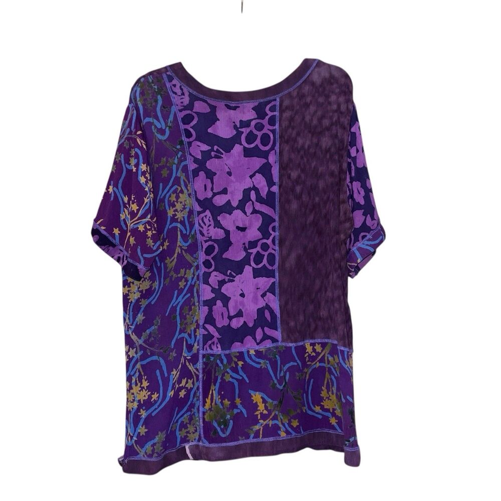 Mirror Image 3X Batik Art to Wear Boho Tunic Top - Picture 3 of 5
